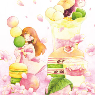 梅村とよ 「桜スイーツと妖精ちゃん」